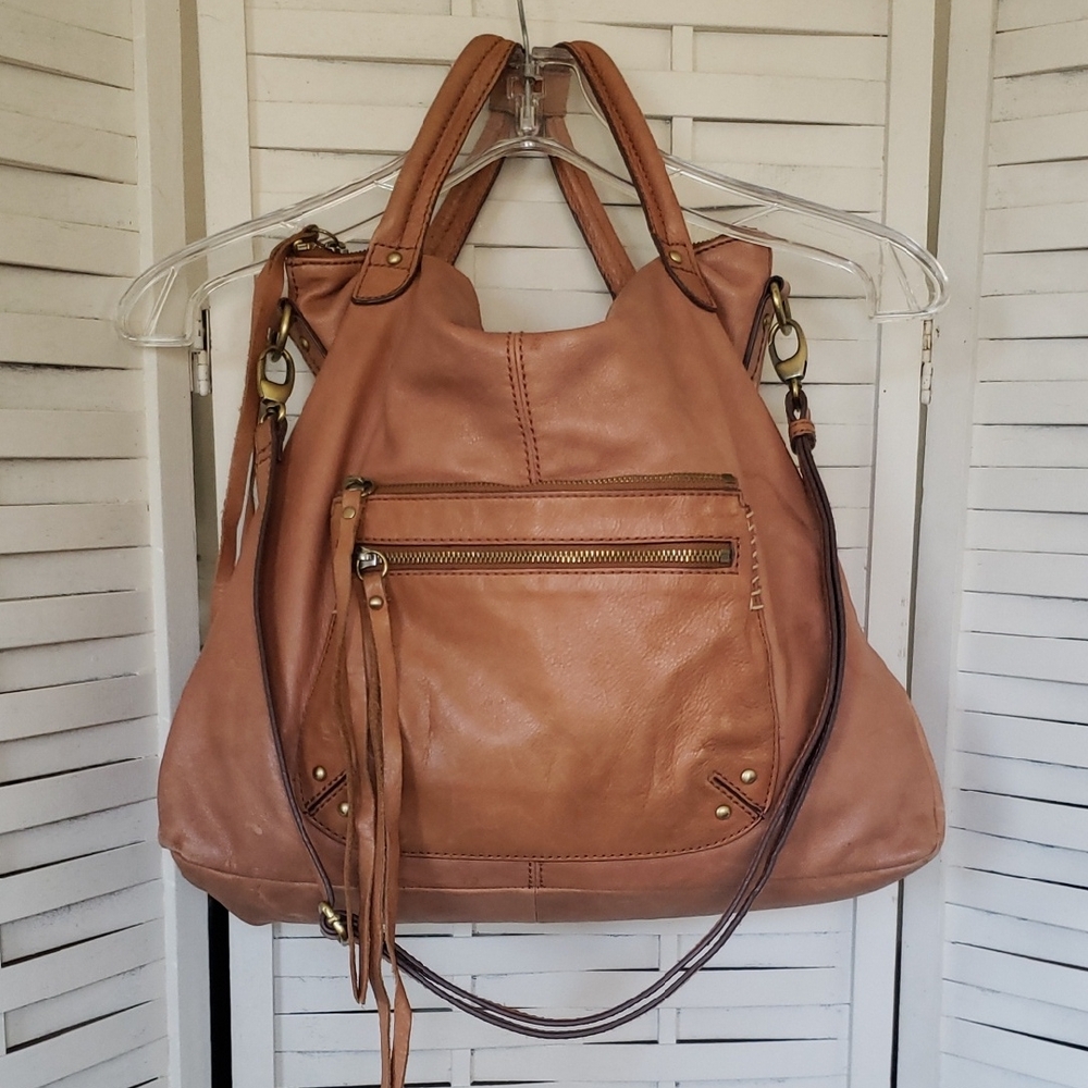 Lucky Brand Women's Tan Leather Shoulder Bag - Stylish Everyday Tote